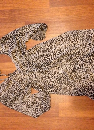 Leopar plaj elbisesi