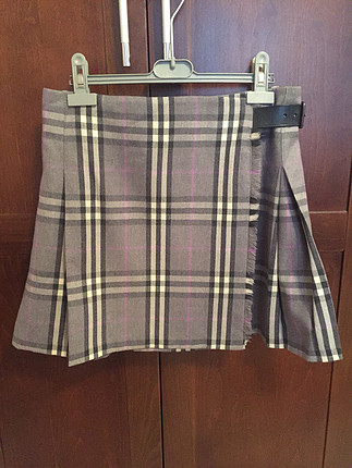 36 Beden gri Renk Burberry pileli etek