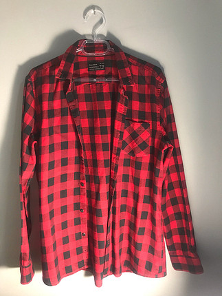 Pull and Bear Kırmızı siyah kareli gömlek