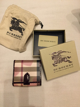 diğer Beden bordo Renk Burberry Nova Check Heart Cüzdan