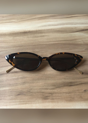 90?lar retro cat eye leopar desenli güneş gözlüğü