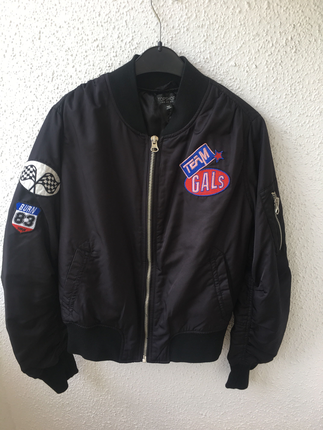 Topshop 40 beden siyah bomber kışlık mont