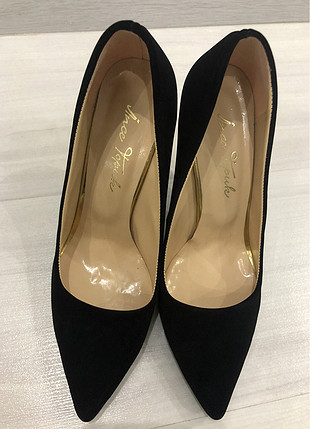 37 Beden siyah Renk Ince topuk 37 suet siyah stiletto