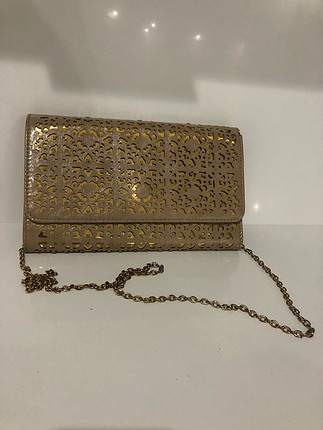 Dore altin clutch portfoy ve capraz canta