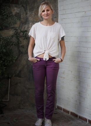 Mor Kumaş Pantalon