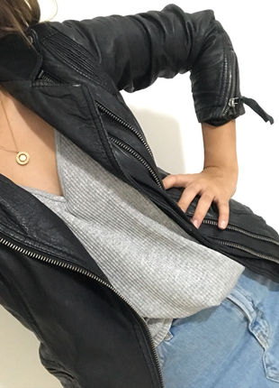 s Beden siyah Renk BERSHKA DERİ CEKET