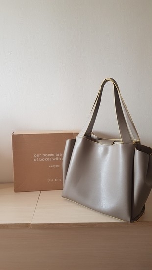 zara kontrast tote canta